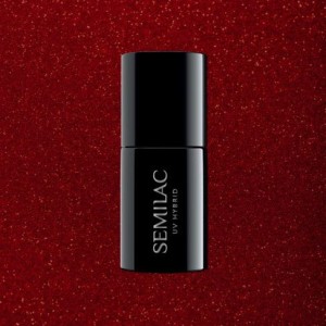 347 LAKIER HYBRYDOWY UV HYBRID SEMILAC PRETTY RED GLITTER 7ML